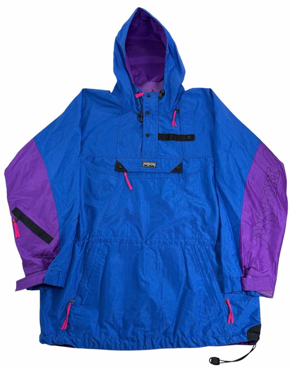 Jansport Pullover Hooded Jacket Blue OuterLayer Men's Large Snowboarding Sport